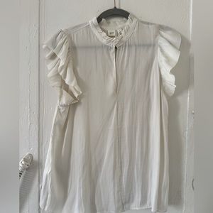 Silk, flutter sleeved Gap blouse off white